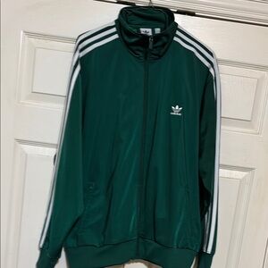 Adidas Green Lightweight Shirt Jacket with Iconic Stripes